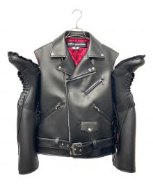 JUNYA WATANABE COMME des GARCONS（(ジュンヤワタナベ コムデギャルソン）の古着「ブーツドッキングライダースジャケット」｜ブラック