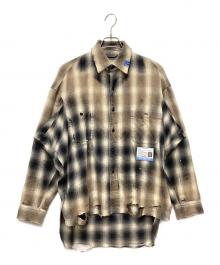 MIHARA YASUHIRO（ミハラヤスヒロ）の古着「Vintage-Like Check Shirts」｜ベージュ×ブラウン