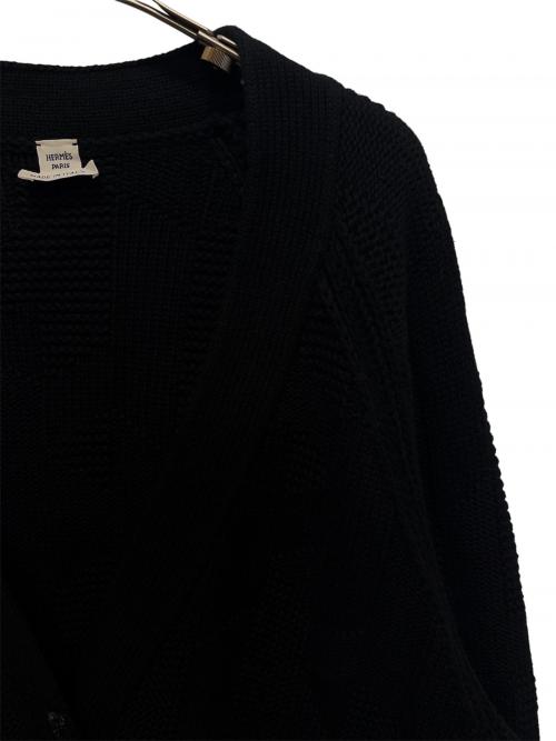 HERMES（エルメス）HERMES (エルメス) ウールカーディガン ブラック サイズ:40の古着・服飾アイテム