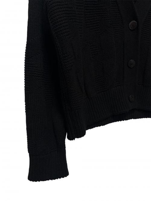 HERMES（エルメス）HERMES (エルメス) ウールカーディガン ブラック サイズ:40の古着・服飾アイテム