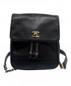 CHANELシャネル）の古着「トリプルココ ミニバックパック」｜ブラック
