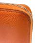 中古・古着 HERMES (エルメス) エルメス アザップロングシルクイン エバーカラー ラウンドジップウォレット ブラウン シルバー金具 オレンジ：70000円