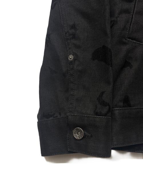 EVISU（エヴィス）EVISU (エヴィス) オールオーバースキャッタードッフロッキングスカルジャケット ブラック サイズ:XLの古着・服飾アイテム
