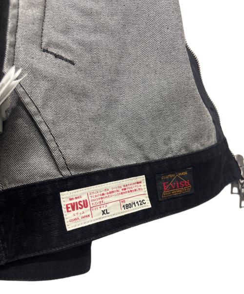 EVISU（エヴィス）EVISU (エヴィス) オールオーバースキャッタードッフロッキングスカルジャケット ブラック サイズ:XLの古着・服飾アイテム