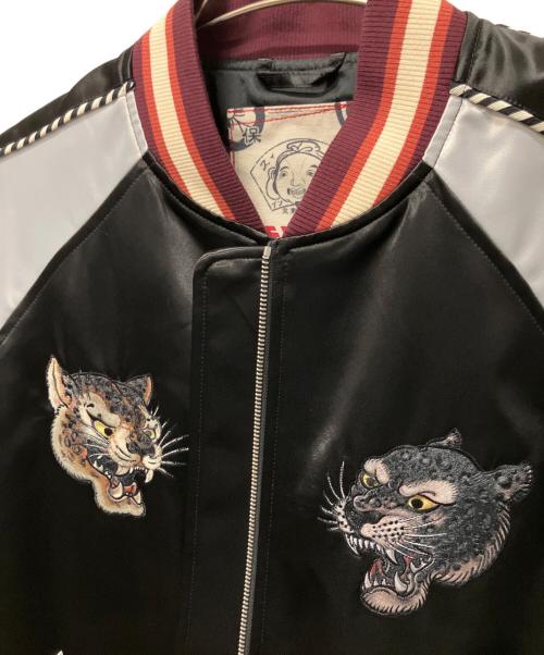 EVISU（エヴィス）EVISU (エヴィス) デュオレオパード刺繍 スカジャン ブラック サイズ:XLの古着・服飾アイテム