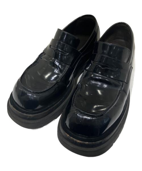 BOTTEGA VENETA（ボッテガベネタ）BOTTEGA VENETA (ボッテガベネタ) ラグペニーローファー ブラック サイズ:40 1/2の古着・服飾アイテム