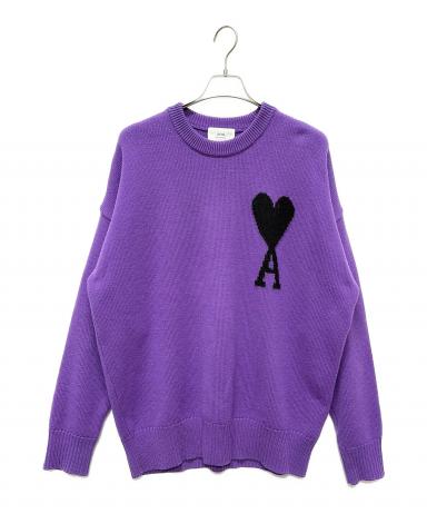 中古・古着通販】AMI PARIS (アミ パリス) ロゴニット パープル サイズ