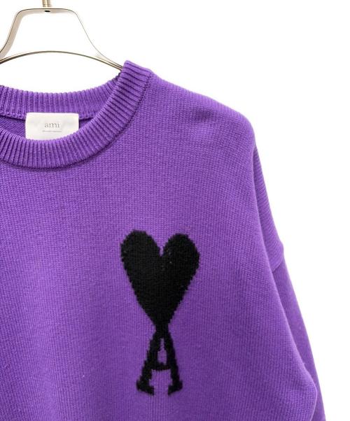 AMI PARIS（アミ パリス）AMI PARIS (アミ パリス) ロゴニット パープル サイズ:Lの古着・服飾アイテム