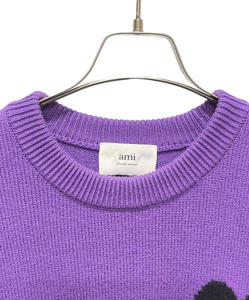 AMI PARIS（アミ パリス）AMI PARIS (アミ パリス) ロゴニット パープル サイズ:Lの古着・服飾アイテム