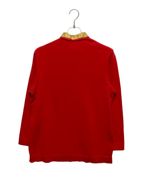 HERMES（エルメス）HERMES (エルメス) スカーフ切替ニット レッド サイズ:Mの古着・服飾アイテム