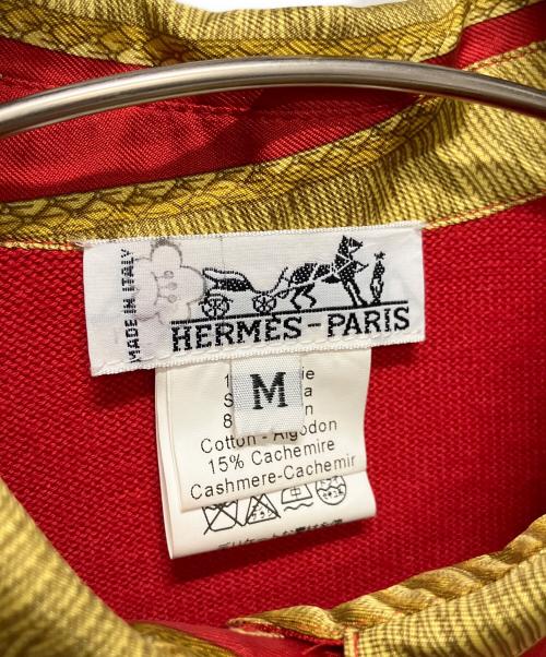HERMES（エルメス）HERMES (エルメス) スカーフ切替ニット レッド サイズ:Mの古着・服飾アイテム