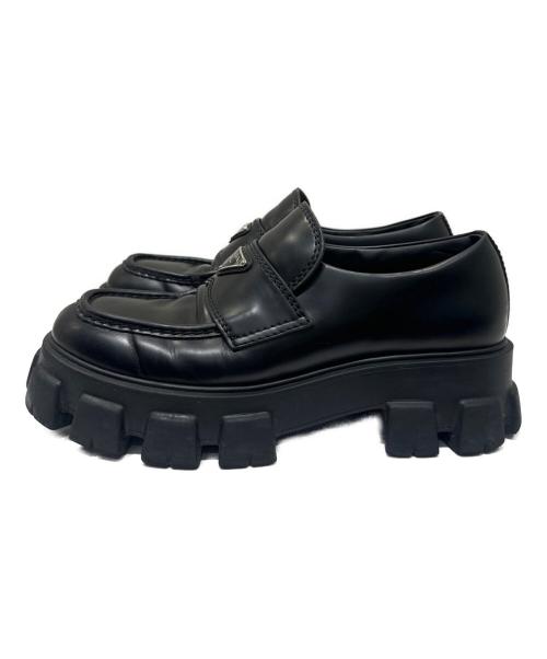 PRADA（プラダ）PRADA (プラダ) モノリスレザーローファー 2DE129 ブラック サイズ:9の古着・服飾アイテム