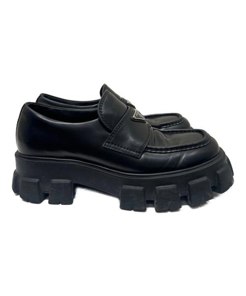 PRADA（プラダ）PRADA (プラダ) モノリスレザーローファー 2DE129 ブラック サイズ:9の古着・服飾アイテム