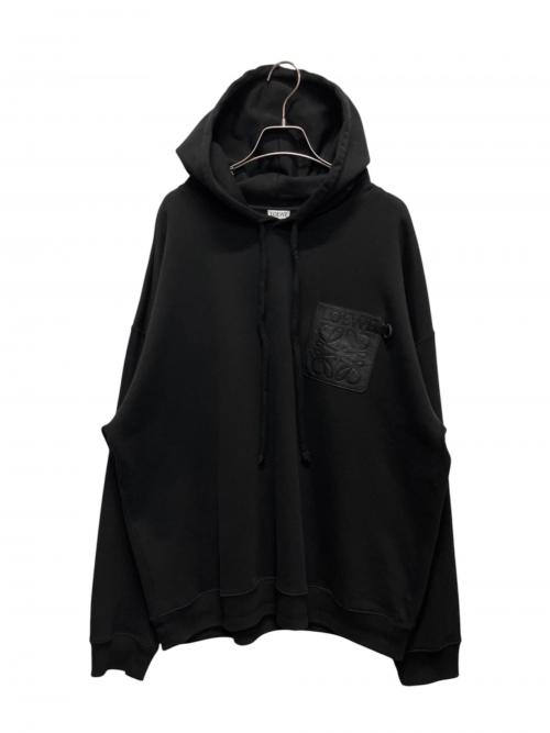 LOEWE（ロエベ）LOEWE (ロエベ) アナグラムレザーポケットパーカー ブラック サイズ:XLの古着・服飾アイテム