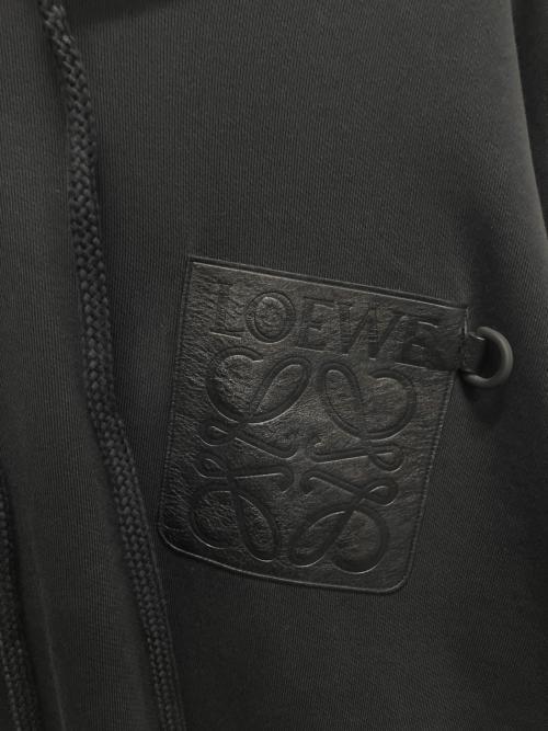 LOEWE（ロエベ）LOEWE (ロエベ) アナグラムレザーポケットパーカー ブラック サイズ:XLの古着・服飾アイテム