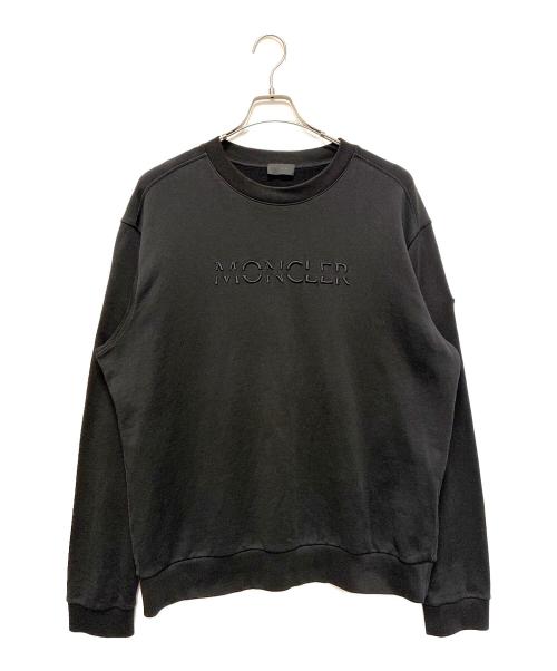 MONCLER（モンクレール）MONCLER (モンクレール) ロゴ刺繍トレーナー ブラック サイズ:XLの古着・服飾アイテム