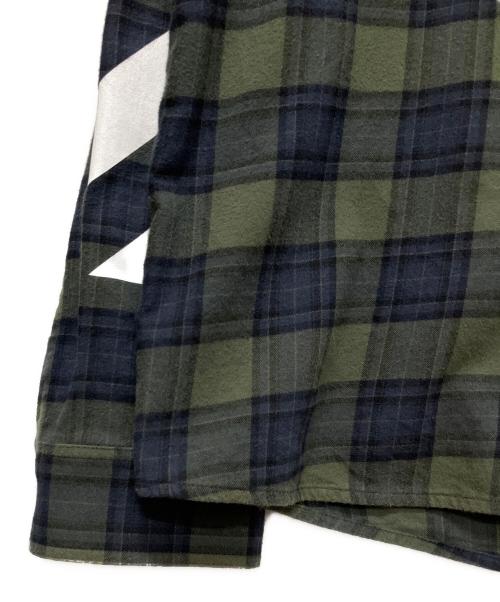 OFFWHITE（オフホワイト）OFFWHITE (オフホワイト) Diagonal Check Flannel Shirt/ダイアゴナルチェック フランネルシャツ オリーブ×ネイビー サイズ:XLの古着・服飾アイテム