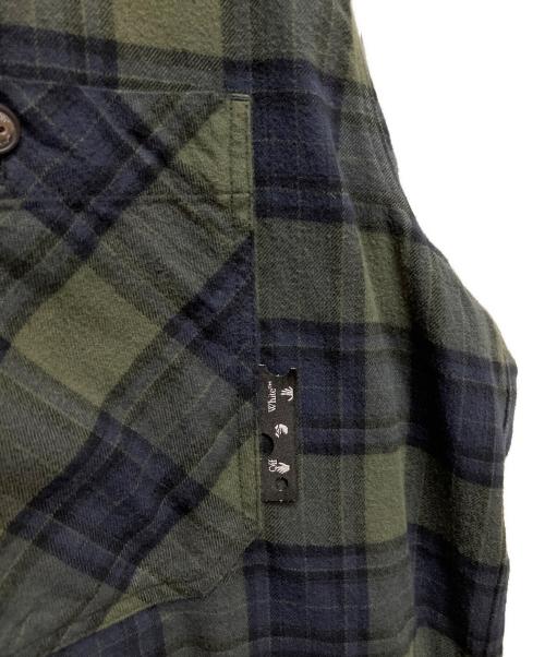OFFWHITE（オフホワイト）OFFWHITE (オフホワイト) Diagonal Check Flannel Shirt/ダイアゴナルチェック フランネルシャツ オリーブ×ネイビー サイズ:XLの古着・服飾アイテム