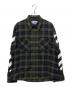 OFFWHITE（オフホワイト）の古着「Diagonal Check Flannel Shirt/ダイアゴナルチェック フランネルシャツ」｜オリーブ×ネイビー