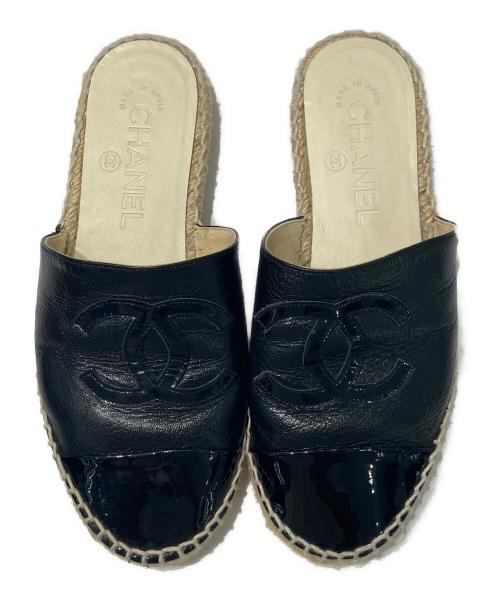 CHANEL（シャネル）CHANEL (シャネル) ココマークエスパドリーユ ブラック サイズ:34の古着・服飾アイテム