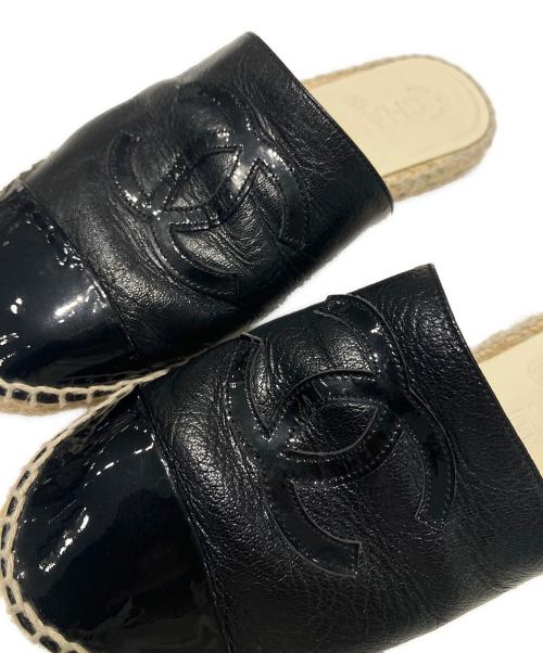 CHANEL（シャネル）CHANEL (シャネル) ココマークエスパドリーユ ブラック サイズ:34の古着・服飾アイテム