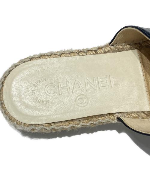 CHANEL（シャネル）CHANEL (シャネル) ココマークエスパドリーユ ブラック サイズ:34の古着・服飾アイテム
