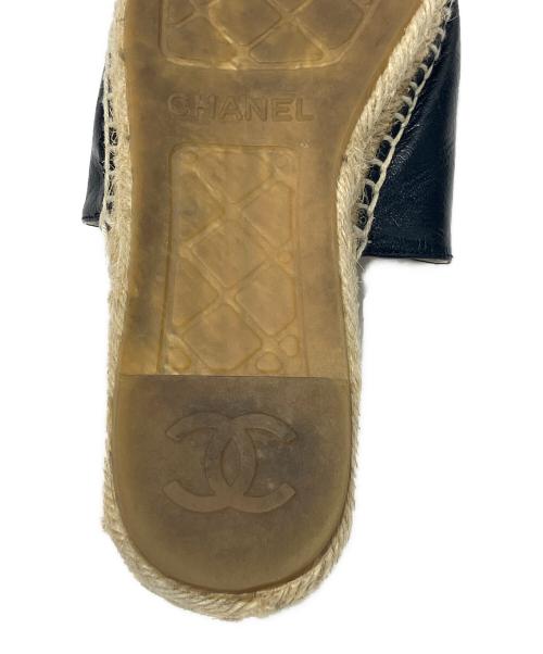 CHANEL（シャネル）CHANEL (シャネル) ココマークエスパドリーユ ブラック サイズ:34の古着・服飾アイテム
