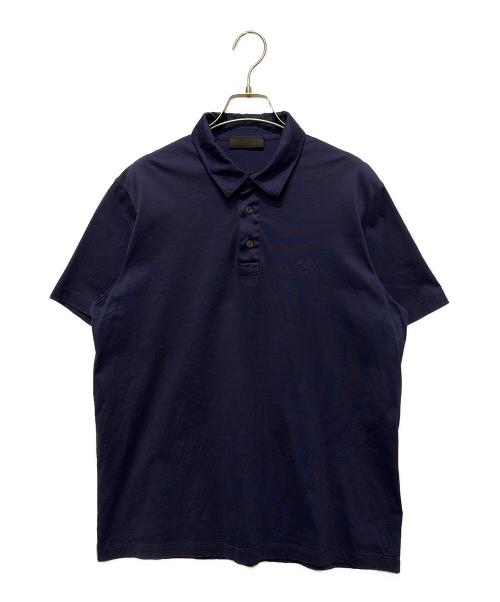 PRADA（プラダ）PRADA (プラダ) ポロシャツ ネイビー サイズ:XLの古着・服飾アイテム