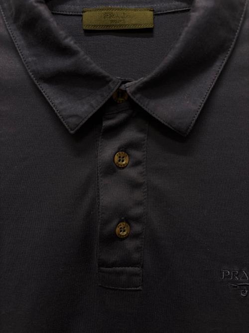 PRADA（プラダ）PRADA (プラダ) ポロシャツ ネイビー サイズ:XLの古着・服飾アイテム