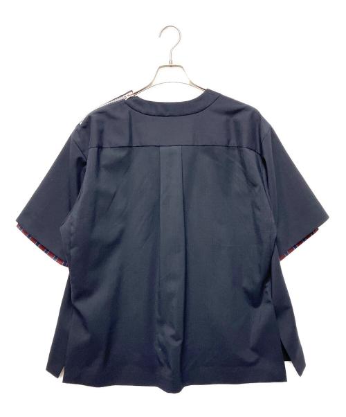 sacai（サカイ）sacai (サカイ) ショルダージップレイヤードシャツ ネイビー サイズ:1の古着・服飾アイテム