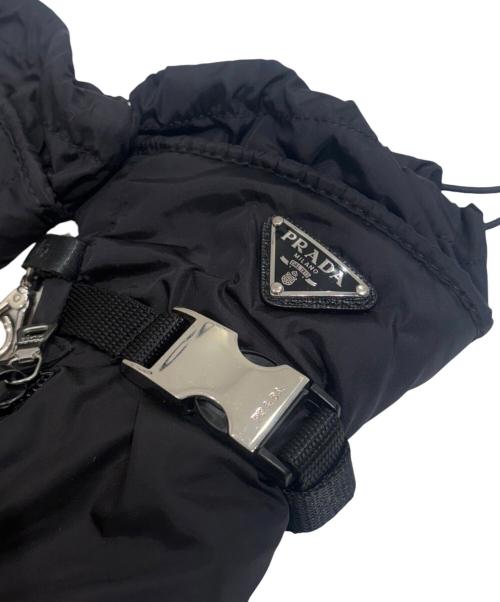 PRADA（プラダ）PRADA (プラダ) Re-Nylon zip ポケットミトングローブ ブラックの古着・服飾アイテム