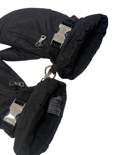 PRADA（プラダ）PRADA (プラダ) Re-Nylon zip ポケットミトングローブ ブラックの古着・服飾アイテム