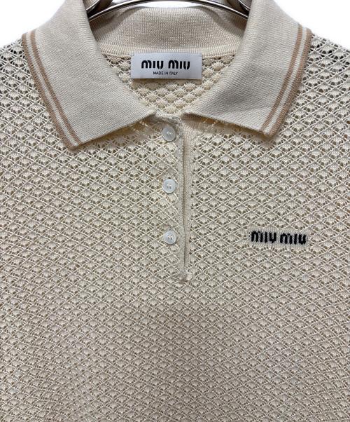 MIU MIU（ミュウミュウ）MIU MIU (ミュウミュウ) ポロシャツ ベージュ サイズ:40の古着・服飾アイテム