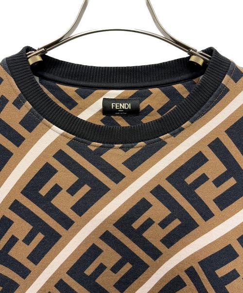 FENDI（フェンディ）FENDI (フェンディ) FFロゴスウェットトレーナー ブラック×ブラウン サイズ:Lの古着・服飾アイテム