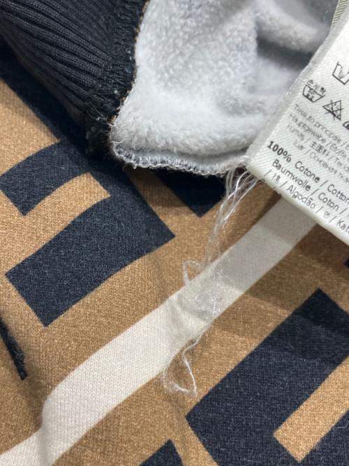 FENDI（フェンディ）FENDI (フェンディ) FFロゴスウェットトレーナー ブラック×ブラウン サイズ:Lの古着・服飾アイテム