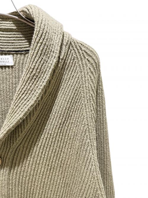 BRUNELLO CUCINELLI（ブルネロクチネリ）BRUNELLO CUCINELLI (ブルネロクチネリ) コットンショールカーディガン オリーブ サイズ:48の古着・服飾アイテム