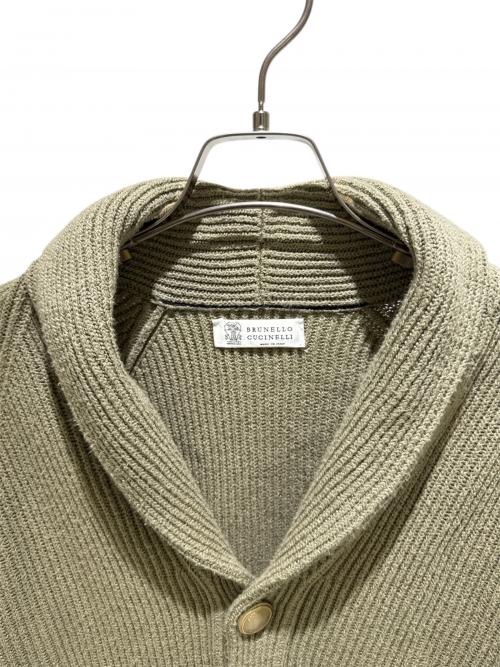 BRUNELLO CUCINELLI（ブルネロクチネリ）BRUNELLO CUCINELLI (ブルネロクチネリ) コットンショールカーディガン オリーブ サイズ:48の古着・服飾アイテム