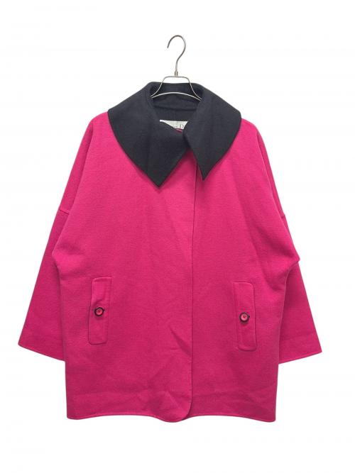 Christian Dior（クリスチャン ディオール）Christian Dior (クリスチャン ディオール) バイカラーウールコート ピンク×ブラック サイズ:9の古着・服飾アイテム