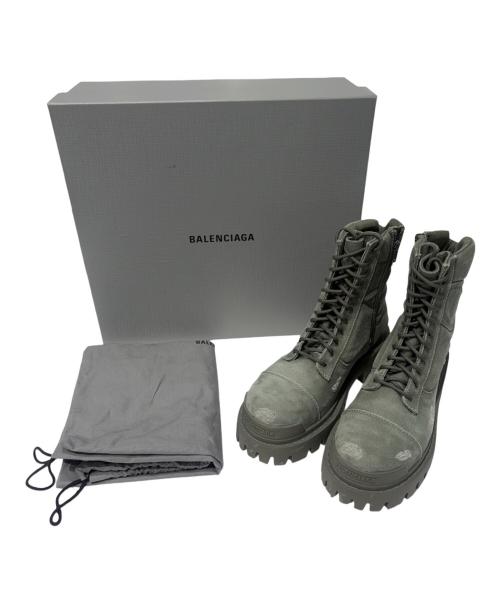 BALENCIAGA（バレンシアガ）BALENCIAGA (バレンシアガ) コンバットブーツ カーキ サイズ:40の古着・服飾アイテム
