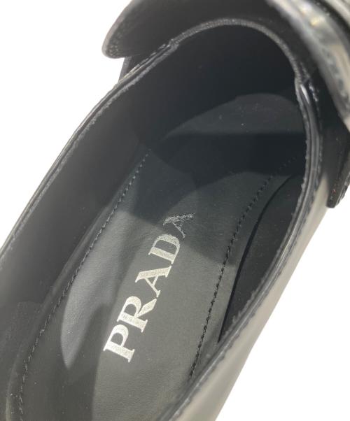 PRADA（プラダ）PRADA (プラダ) チョコレート ブラッシュドレザー ローファー ブラック サイズ:37の古着・服飾アイテム