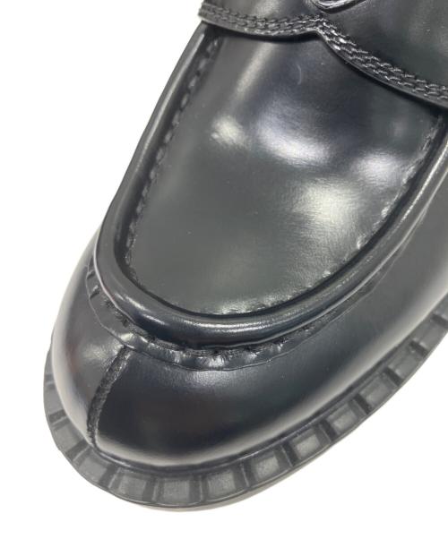 PRADA（プラダ）PRADA (プラダ) チョコレート ブラッシュドレザー ローファー ブラック サイズ:37の古着・服飾アイテム