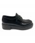 PRADA (プラダ) チョコレート ブラッシュドレザー ローファー ブラック サイズ:37：82000円