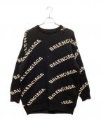 BALENCIAGAバレンシアガ）の古着「ALL OVER LOGO JACQUARED KNIT」｜ブラック