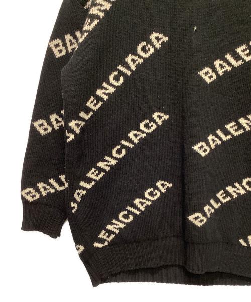 BALENCIAGA（バレンシアガ）BALENCIAGA (バレンシアガ) ALL OVER LOGO JACQUARED KNIT ブラック サイズ:Mの古着・服飾アイテム