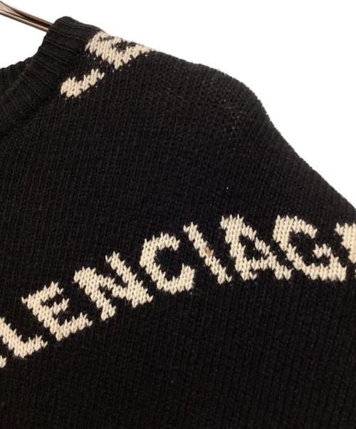 BALENCIAGA（バレンシアガ）BALENCIAGA (バレンシアガ) ALL OVER LOGO JACQUARED KNIT ブラック サイズ:Mの古着・服飾アイテム