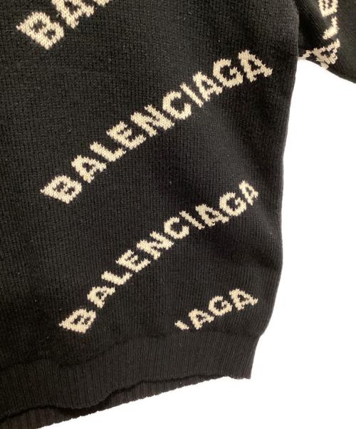 BALENCIAGA（バレンシアガ）BALENCIAGA (バレンシアガ) ALL OVER LOGO JACQUARED KNIT ブラック サイズ:Mの古着・服飾アイテム