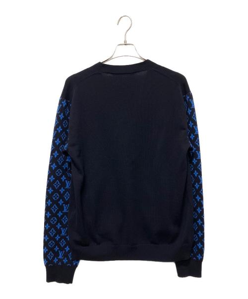 LOUIS VUITTON（ルイ ヴィトン）LOUIS VUITTON (ルイ ヴィトン) モノグラム ジャガード ニットカーディガン ネイビー サイズ:Mの古着・服飾アイテム