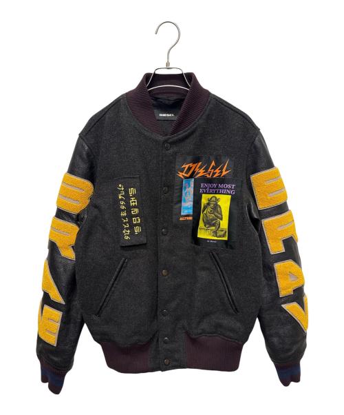 DIESEL（ディーゼル）DIESEL (ディーゼル) レザー切替スタジャン ブラック サイズ:XSの古着・服飾アイテム