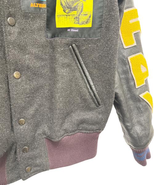 DIESEL（ディーゼル）DIESEL (ディーゼル) レザー切替スタジャン ブラック サイズ:XSの古着・服飾アイテム