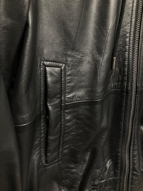 DIESEL（ディーゼル）DIESEL (ディーゼル) レザー切替フーデッドジャケット ブラック サイズ:46の古着・服飾アイテム
